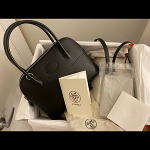 Hermes Bolide 27 Black Epsom Palladium Full Set